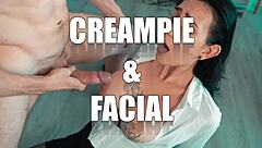 share my bed for unexpected rough facial cumshot