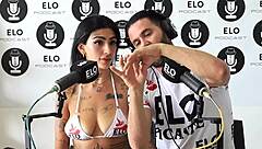 mica dellorto struts into the spicy casting room revealing latina tattoos