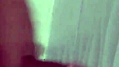 gorgeous handjob strokes massive cock to explosive finish