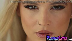 Beautiful Blonde Teen Bombshell Strips Curves