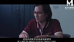 Blue Sky Airlines Stewardess Cosplay Threesome: Cowgirl, Doggystyle, Footjob on Big Ass