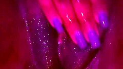 ebony beauty fingers pussy to explosive orgasm tease