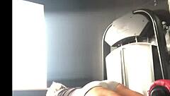 i work out my athletic big ass with massage today