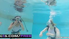 blonde bikini vixen traps rival in steamy underwater revenge mess