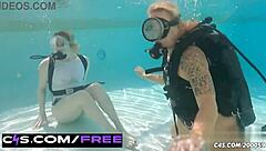 blonde bikini vixen traps rival in steamy underwater revenge mess