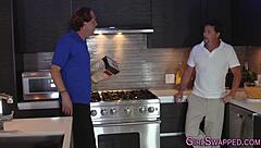 two teens beg old man for hardcore blowjob facial cumshots