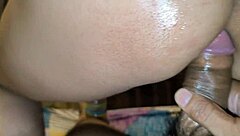 mature girlfriend's friend takes monster cock anal on bed