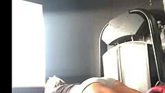 i work out my athletic big ass with massage today