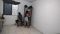 hot wife gropes her huge natural tits alone after husband leaves home