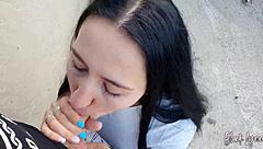 She asked neighbor to film her public blowjob skills