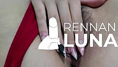 young beauty shares playful intimate moment with strong partner