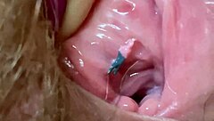 extreme close-up of throbbing big clit vagina and ass