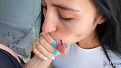 She asked neighbor to film her public blowjob skills