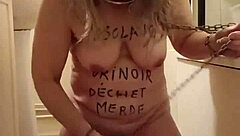 French housewife's outdoor bdsm solo with uro belt session