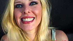 Petite blonde coed Mya sucks cock then takes deep pussy pounding