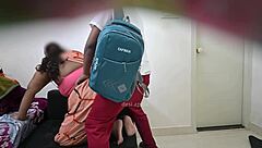 Student pounds milf bent over doggystyle blowjob session