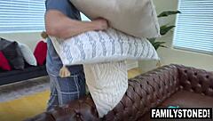 Ammena Green Sucks Stepdad's Monster Cock Risking Wife Catch