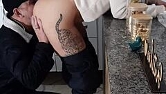 curvy teen rides creampie bent over doggystyle daddy pussy moaning taboo