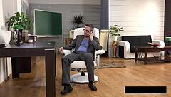 Blonde Nerd Bent Over for Pussy Pounding