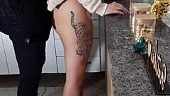 curvy teen rides creampie bent over doggystyle daddy pussy moaning taboo