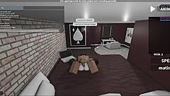 Fucking a submissive fan roughly in Roblox studio condo game