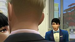 table for three cuckold asian wife girlfriend monster cock old friend desk