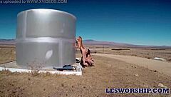 Hot TEEN 18+s LICK wet PUSSIES and scissor in desert heat