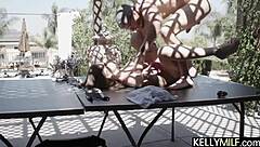 Doggy outdoor sex explodes with michele james big tits!