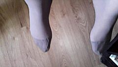 little angel's nylon feet tease voyeur fantasies