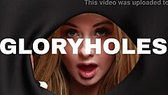 Blonde student deepthroats cum covered facial in uniform