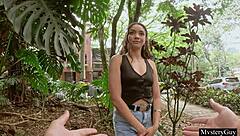 black babe's first porn try turns into hot sex