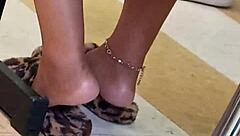 bold lightskin ebony teen soles candid tease