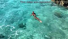 Brunette Monika Fox Strips Naked on Tour Bus for Beach Nipple Piercing Tease