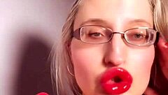 my perfect red lips in glossy lipstick make you my findom slave jerk off now