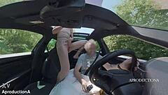 I desperately wet panties piss mouthful golden shower in new car