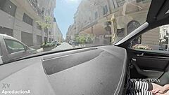 I desperately wet panties piss mouthful golden shower in new car