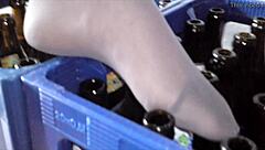 little angel's nylon feet tease voyeur fantasies