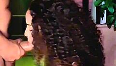 sloppy deepthroat gagging on cock by curvy latina