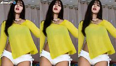 sexy korean big tits babe dances wildly hot