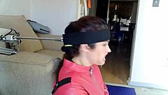 Wife's Head Locked to Fucking Machine Delivers Epic BJ