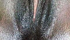 ebony goddess fingers shaved pussy close-up passionately