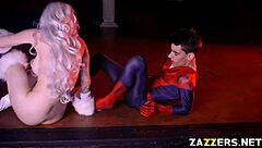 BLACK CAT SUCKS SPIDEY'S MONSTER COCK DEEPTHROAT