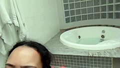 eating my coworker's naughty wife's tight ass in motel hot tub creampie