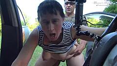 behind the scenes mature sissy craves outdoor creampie orgasm