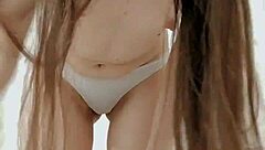 Pissing teen undresses panties bath squeezes pee mouth fetish