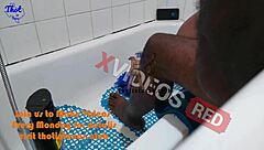 ebony milf strokes pussy during intense drilling