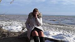 Fat milf pissed outdoors hairy pussy no panties public fetish