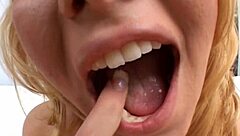 Blonde monroe double penetrated sucking cocks cum mouth