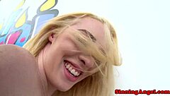 cute pornstar in stockings rides cock for outdoor assfucking