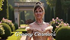 granny carmen claus deepthroats elf cock in christmas cosplay